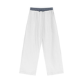 Plaid Contrast Waist Pants